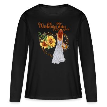SunFlower Wedding Day - Women's Premium Organic Long Sleeve Shirt - black - Front - Julia (174cm)
