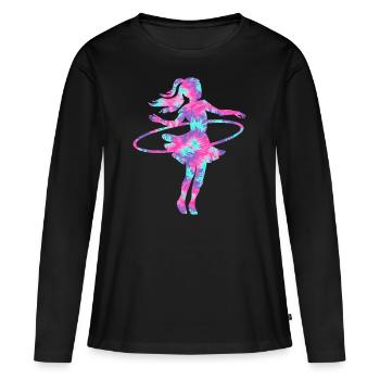 Dance Hoop Tie Dye Dancer Hoop - Women's Premium Organic Long Sleeve Shirt - black - Front - Julia (174cm)