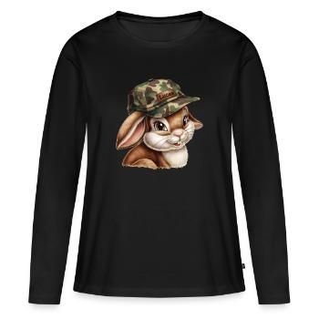 Easter Camouflage Easter Bunny Lucas - Women's Premium Organic Long Sleeve Shirt - black - Front - Julia (174cm)