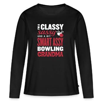 Classy Sassy Grandma Bowling - Women's Premium Organic Long Sleeve Shirt - black - Front - Julia (174cm)