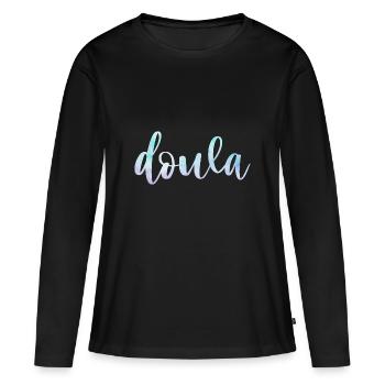 Doula Labor Coach Companion, Grossesse, - T-shirt manches longues Premium bio Femme - noir - Devant - Julia (174cm)