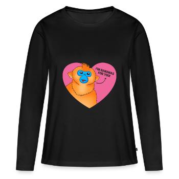 Snub-nosed monkey Monkey Chimpanzee - Women's Premium Organic Long Sleeve Shirt - black - Front - Julia (174cm)