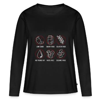 Food Allergy - Women's Premium Organic Long Sleeve Shirt - black - Front - Julia (174cm)