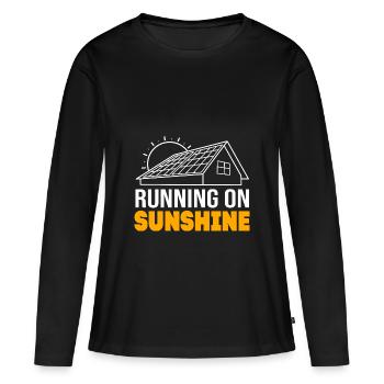 Énergie solaire Durabilité Énergies renouvelables - T-shirt manches longues Premium bio Femme - noir - Devant - Julia (174cm)