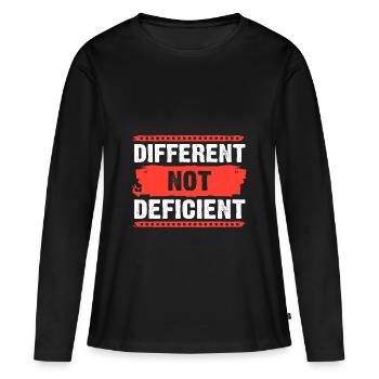 Autisme, Autiste, TDAH, Asperger, Neurodiversité - T-shirt manches longues Premium bio Femme - noir - Devant - Julia (174cm)