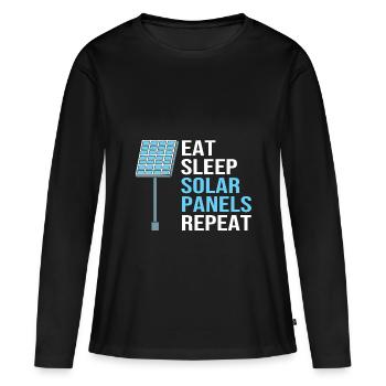 Énergies renouvelables, cellules solaires, photovoltaïque - T-shirt manches longues Premium bio Femme - noir - Devant - Julia (174cm)