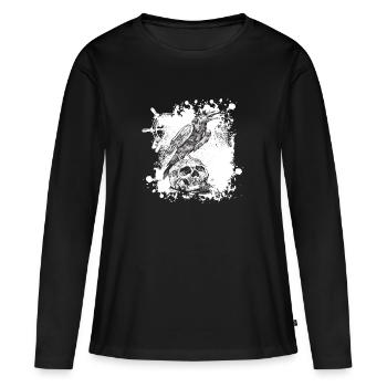 corbeau - T-shirt manches longues Premium bio Femme - noir - Devant - Julia (174cm)