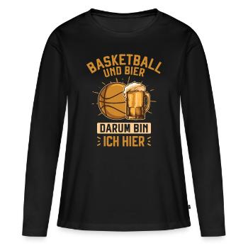 Basketball und Bier Basket and Beer Basketball - Women's Premium Organic Long Sleeve Shirt - black - Front - Julia (174cm)
