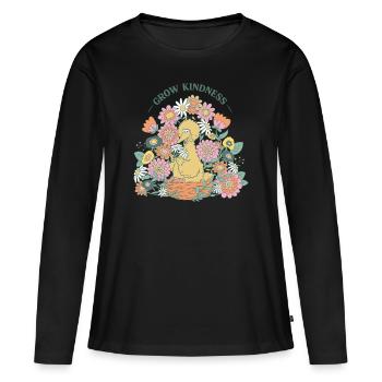 Sesame Street Toccata Avec Fleurs Grow Kindness - T-shirt manches longues Premium bio Femme - noir - Devant - Julia (174cm)