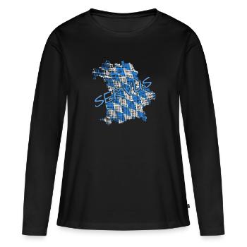 Bayern - Frauen Premium Bio Langarmshirt - Schwarz - Vorne - Julia (174cm)
