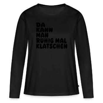 Klatschen - Frauen Premium Bio Langarmshirt - Schwarz - Vorne - Julia (174cm)
