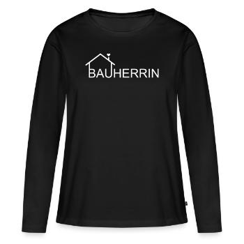 Bauherrin Hausbau - Frauen Premium Bio Langarmshirt - Schwarz - Vorne - Julia (174cm)