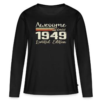 Geburtstag 75 Jahre Jahrgang 1949 Geschenk 1949 - Frauen Premium Bio Langarmshirt - Schwarz - Vorne - Julia (174cm)