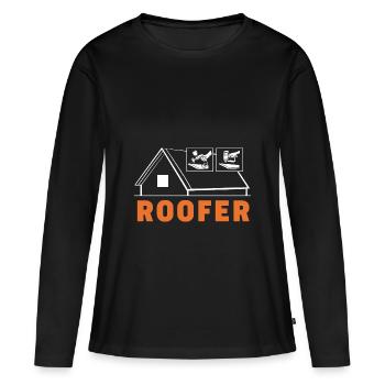 Couvreur - T-shirt manches longues Premium bio Femme - noir - Devant - Julia (174cm)