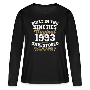 Construit dans les années quatre-vingt-dix 1993 29e anniversaire Hommes - T-shirt manches longues Premium bio Femme - noir - Devant - Julia (174cm)