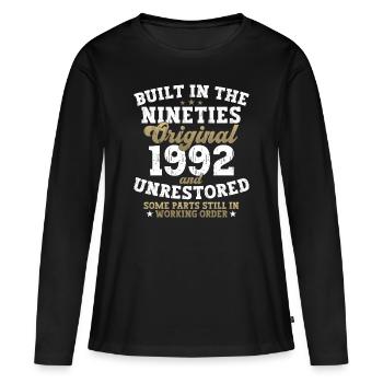 Construit dans les années quatre-vingt-dix 1992 30e anniversaire Hommes - T-shirt manches longues Premium bio Femme - noir - Devant - Julia (174cm)