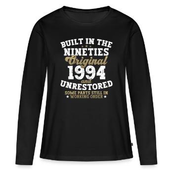Construit dans les années quatre-vingt-dix 1994 28e anniversaire hommes - T-shirt manches longues Premium bio Femme - noir - Devant - Julia (174cm)