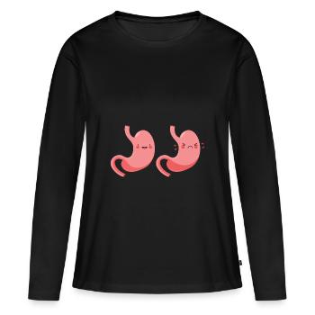 Darm Krankheit Gastroparese - Frauen Premium Bio Langarmshirt - Schwarz - Vorne - Julia (174cm)