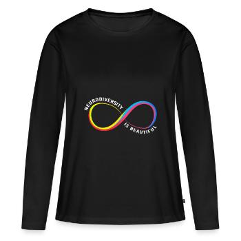 Autisme, cerveau, autisme, neurodiversité d’Asperger - T-shirt manches longues Premium bio Femme - noir - Devant - Julia (174cm)
