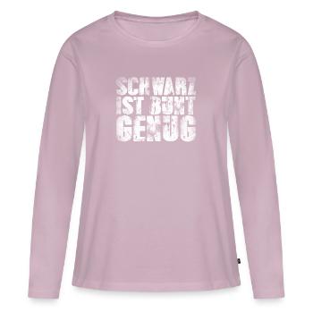 Le noir est assez coloré - T-shirt manches longues Premium bio Femme - rose poudré - Devant - Julia (174cm)