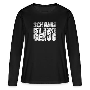 Le noir est assez coloré - T-shirt manches longues Premium bio Femme - noir - Devant - Julia (174cm)