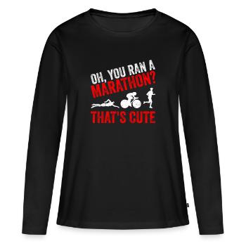 Triathlon triathlète triathlète cadeau - T-shirt manches longues Premium bio Femme - noir - Devant - Julia (174cm)