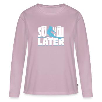 Funny Ski SkiEr Ski Instructor Gift - Women's Premium Organic Long Sleeve Shirt - dusky pink - Front - Julia (174cm)