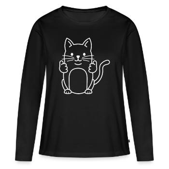 Chat Chat Chat - T-shirt manches longues Premium bio Femme - noir - Devant - Julia (174cm)