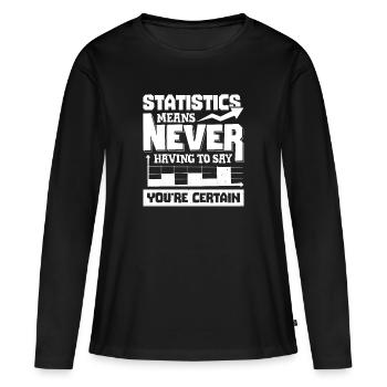 Statistiques Data Science Statisticiens - T-shirt manches longues Premium bio Femme - noir - Devant - Julia (174cm)