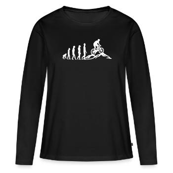 VTT VTT Evolution Biking - T-shirt manches longues Premium bio Femme - noir - Devant - Julia (174cm)
