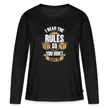 Jeux soir de jeu de jeu de plateau cadeau de joueur de société - T-shirt manches longues Premium bio Femme - noir - Devant - Julia (174cm)