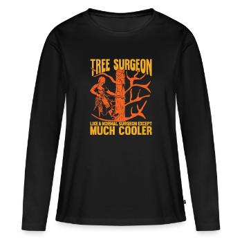 Arborist Job Profession Tree Care Gift - Women's Premium Organic Long Sleeve Shirt - black - Front - Julia (174cm)
