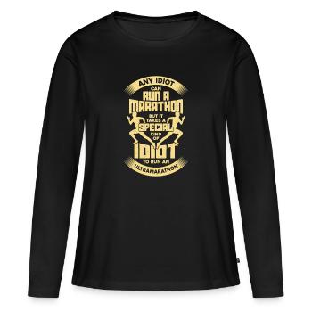 Funny Ultramarathon Runner Gift - Women's Premium Organic Long Sleeve Shirt - black - Front - Julia (174cm)