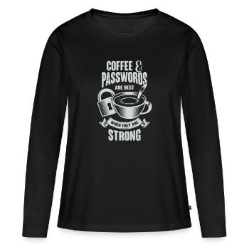 Cadeau d’agent de sécurité de l’information - T-shirt manches longues Premium bio Femme - noir - Devant - Julia (174cm)