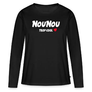 La Plus Cool Des Nounou C'est la Mienne - T-shirt manches longues Premium bio Femme - noir - Devant - Julia (174cm)
