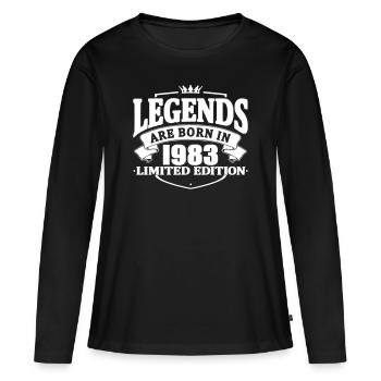légendes sont nées en 1983 - T-shirt manches longues Premium bio Femme - noir - Devant - Julia (174cm)