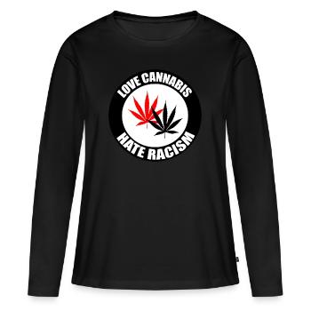 Cannabis love Weed Ganja Racism - Women's Premium Organic Long Sleeve Shirt - black - Front - Julia (174cm)
