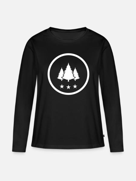 Baum Wald Tanne - Frauen Premium Bio Langarmshirt - Schwarz