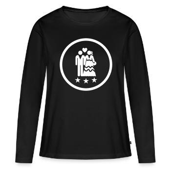 Couple mariage mariage couple - T-shirt manches longues Premium bio Femme - noir - Devant - Julia (174cm)