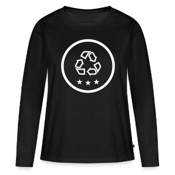 Symbole de recyclage - T-shirt manches longues Premium bio Femme - noir - Devant - Julia (174cm)