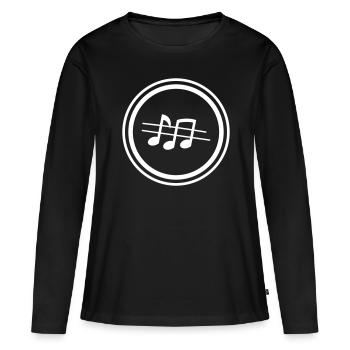 Partitions musicales - T-shirt manches longues Premium bio Femme - noir - Devant - Julia (174cm)