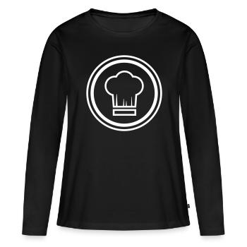 Chef chapeau de chef - T-shirt manches longues Premium bio Femme - noir - Devant - Julia (174cm)