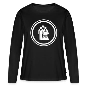 Couple mariage mariage couple - T-shirt manches longues Premium bio Femme - noir - Devant - Julia (174cm)