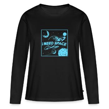 Science, nerd, physique, cadeau, idée cadeau - T-shirt manches longues Premium bio Femme - noir - Devant - Julia (174cm)