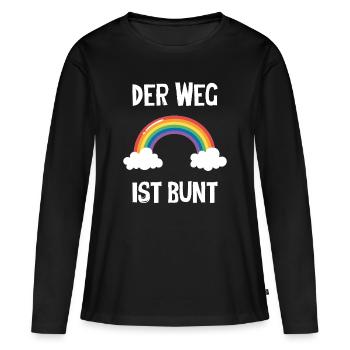 Der Weg Ist Bunt - Frauen Premium Bio Langarmshirt - Schwarz - Vorne - Julia (174cm)