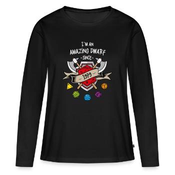 I'm an amazing dwarf since 1979 - T-shirt manches longues Premium bio Femme - noir - Devant - Julia (174cm)