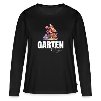 Garten Chefin - Frauen Premium Bio Langarmshirt - Schwarz - Vorne - Julia (174cm)