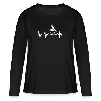 Café café café impulsion - T-shirt manches longues Premium bio Femme - noir - Devant - Julia (174cm)