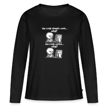 Programming Code Computer Programmer Software - Frauen Premium Bio Langarmshirt - Schwarz - Vorne - Julia (174cm)