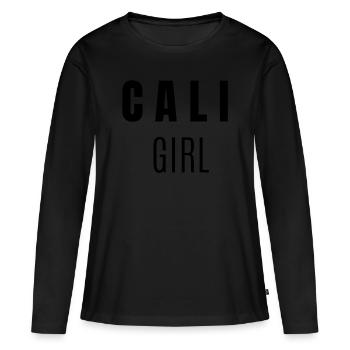 CALIFORNIA GIRL, amoureuse de la côte Est - T-shirt manches longues Premium bio Femme - noir - Devant - Julia (174cm)